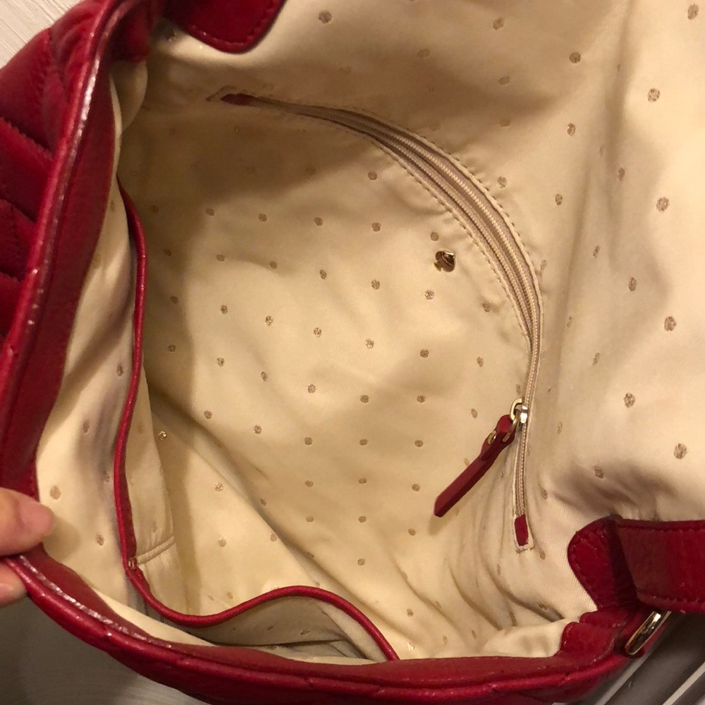 Kate Spade leather, quilted red purse - Picture 4 of 8